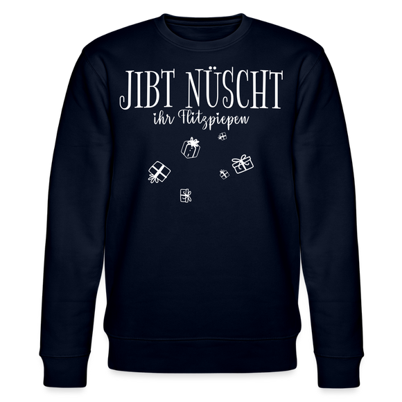 JIBT NÜSCHT zu Weihnachten in Berlin-Unisex Bio-Sweatshirt - Navy