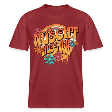BERLINER RETRO-NÜSCHT MUSS ICK-Relaxed Fit Unisex Bio-T-Shirt - Erdrot