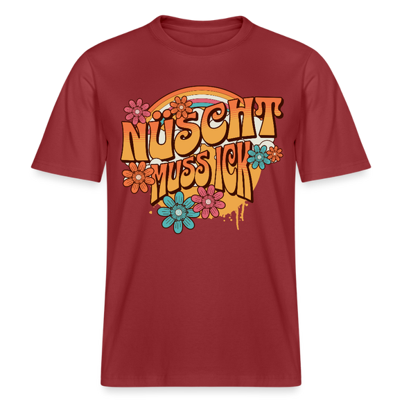 BERLINER RETRO-NÜSCHT MUSS ICK-Relaxed Fit Unisex Bio-T-Shirt - Erdrot