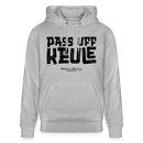 Berliner Spruch-PASS UFF KEULE-Unisex Bio-Hoodie mit Berliner Schnauze - Grau meliert