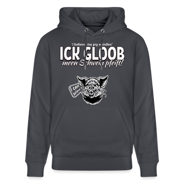 ICK GLOOB MEEN SCHWEIN PFEIFT!-Unisex Bio-Hoodie II - Indigoblau