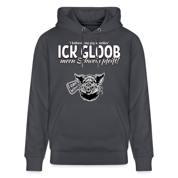 ICK GLOOB MEEN SCHWEIN PFEIFT!-Unisex Bio-Hoodie II - Indigoblau