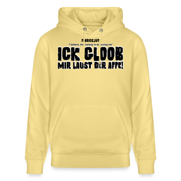 ICK GLOOB, MIR LAUST DER AFFE-Unisex Bio-Hoodie - Gelb Viva 