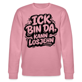 ICK BIN DA KANN LOSJEHN-Unisex Bio-Sweatshirt mit Berliner Spruch - Lila Traum