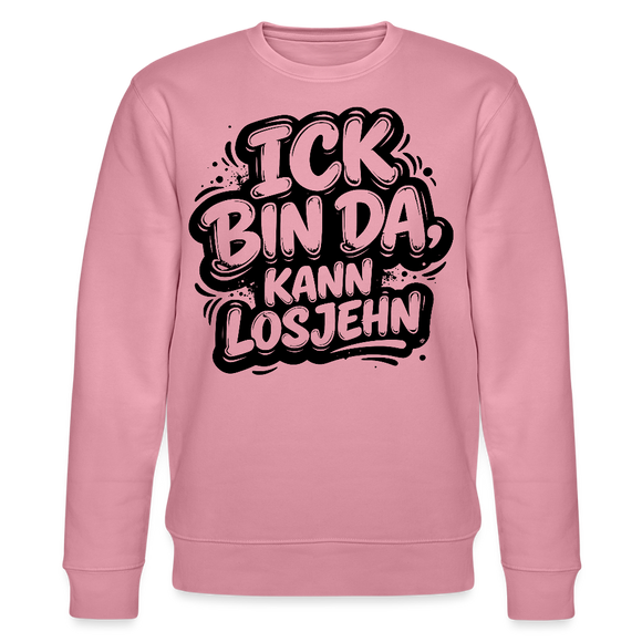 ICK BIN DA KANN LOSJEHN-Unisex Bio-Sweatshirt mit Berliner Spruch - Lila Traum