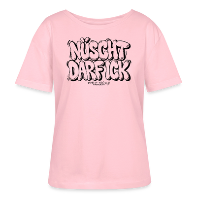NÜSCHT DARF ICK-Rundhals Frauen Bio-T-Shirt mit bockiger Berliner Schnauze - Hellrosa