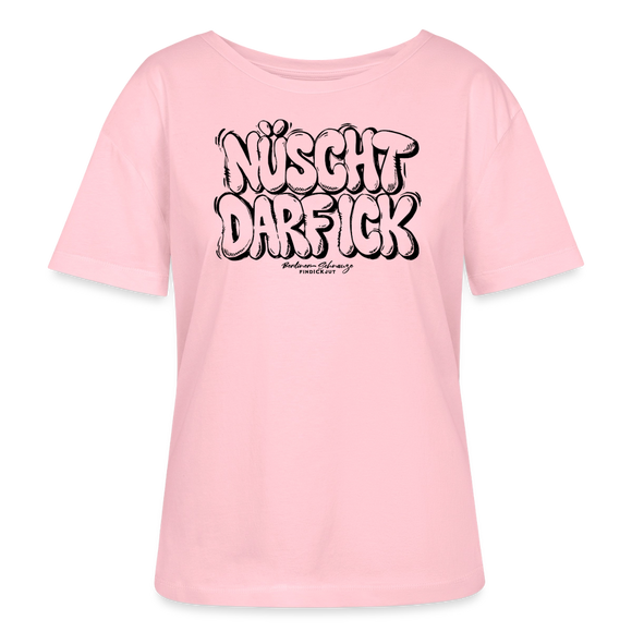 NÜSCHT DARF ICK-Rundhals Frauen Bio-T-Shirt mit bockiger Berliner Schnauze - Hellrosa