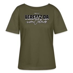 VERFATZ DA VOM JELÄNDE-Rundhals Frauen Bio-T-Shirt - Khaki