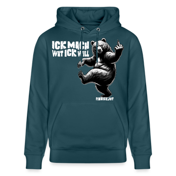 ICK MACH WAT ICK WILL-Unisex Bio-Hoodie III - Dunkles Petrol