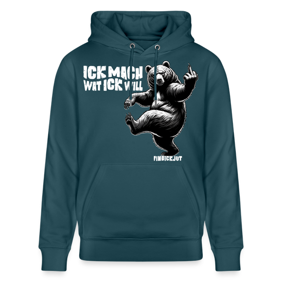 ICK MACH WAT ICK WILL-Unisex Bio-Hoodie III - Dunkles Petrol