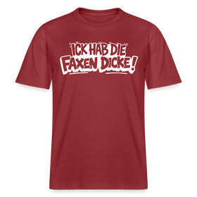 Berliner Shirt-ICK HAB DIE FAXEN DICKE-RELAXED FIT Unisex Organic T-Shirt - Erdrot