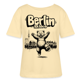 Berlin Souvenir-Rundhals Frauen Bio-T-Shirt-BERLIN ICK LIEBE DIR - Creme