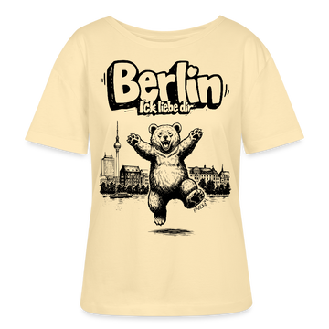 Berlin Souvenir-Rundhals Frauen Bio-T-Shirt-BERLIN ICK LIEBE DIR - Creme