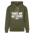 Berliner Spruch-FRÜHER WAR ALLET LEICHTERUnisex Bio-Hoodie - Khaki Grün