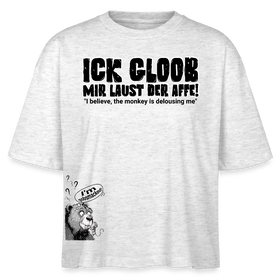 ICK GLOOB MIR LAUST DER AFFE-Frauen Boxy Bio-T-Shirt - Weiß meliert