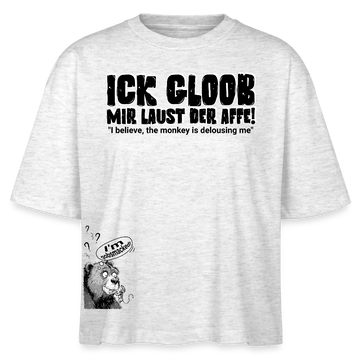 ICK GLOOB MIR LAUST DER AFFE-Frauen Boxy Bio-T-Shirt - Weiß meliert