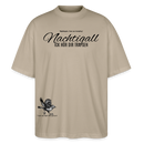 NACHTIGALL ICK HÖR DIR TRAPSEN-Unisex Oversize Bio-T-Shirt - Steingrau