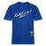 weisser Handschriftlich gestalteter Schriftzug „Kiekst’n so?“ im Stil der Berliner Schnauze- auf relaxed fit geschnittenem Bio unisex shirt - Dunkelblau