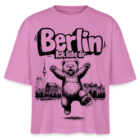 Berlin Souvenir-Frauen Boxy Bio-T-Shirt-BERLIN ICK LIEBE DIR - Pink