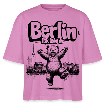 Berlin Souvenir-Frauen Boxy Bio-T-Shirt-BERLIN ICK LIEBE DIR - Pink