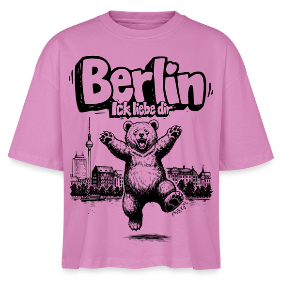 Berlin Souvenir-Frauen Boxy Bio-T-Shirt-BERLIN ICK LIEBE DIR - Pink