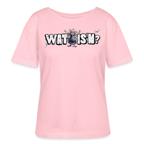WAT IS'N?-Rundhals Frauen Bio-T-Shirt - Hellrosa