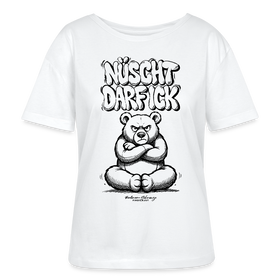 Berlin Shirt für Frauen-NÜSCHT DARF ICK-Rundhals Frauen Bio-T-Shirt - Weiß