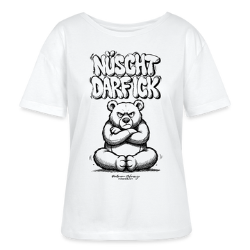 Berlin Shirt für Frauen-NÜSCHT DARF ICK-Rundhals Frauen Bio-T-Shirt - Weiß