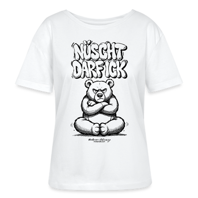 Berlin Shirt für Frauen-NÜSCHT DARF ICK-Rundhals Frauen Bio-T-Shirt - Weiß