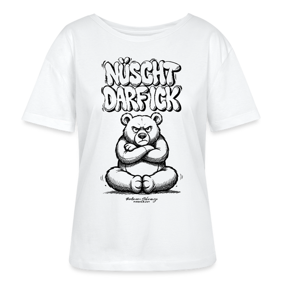 Berlin Shirt für Frauen-NÜSCHT DARF ICK-Rundhals Frauen Bio-T-Shirt - Weiß
