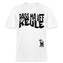 PASS MA UFF KEULE - Relaxed Fit Unisex Bio-T-Shirt - Weiß