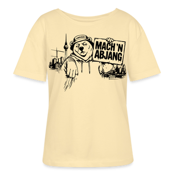 Dit is Berlin-MACH 'N ABJANG-Rundhals Frauen Bio-T-Shirt - Creme