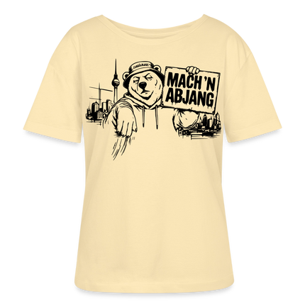 Dit is Berlin-MACH 'N ABJANG-Rundhals Frauen Bio-T-Shirt - Creme
