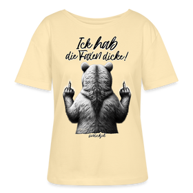 ICK HAB DIE FAXEN DICKE-Rundhals Frauen Bio-T-Shirt - Creme