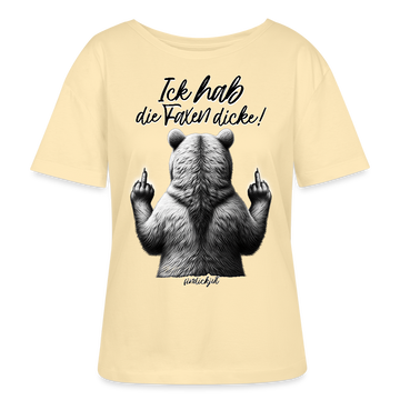 ICK HAB DIE FAXEN DICKE-Rundhals Frauen Bio-T-Shirt - Creme