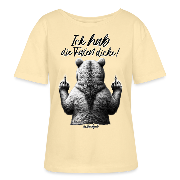 ICK HAB DIE FAXEN DICKE-Rundhals Frauen Bio-T-Shirt - Creme