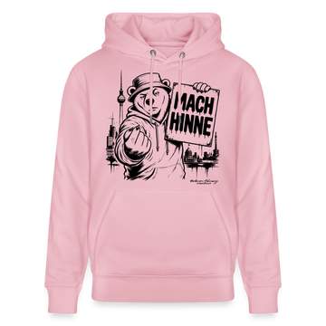 Berlin Souvenir mit Berliner Schnauze-MACH HINNE-Unisex Bio-Hoodie - Hellrosa