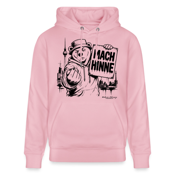 Berlin Souvenir mit Berliner Schnauze-MACH HINNE-Unisex Bio-Hoodie - Hellrosa