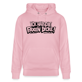 Berliner Schnauze Statement-ICK HAB DIE FAXEN DICKE-Unisex Bio-Hoodie - Hellrosa