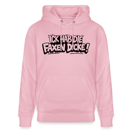 Berliner Schnauze Statement-ICK HAB DIE FAXEN DICKE-Unisex Bio-Hoodie - Hellrosa