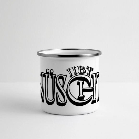 Weihnachtstasse 2025-JIBT NÜSCHT-Panorama Emaille-Tasse - Weiß