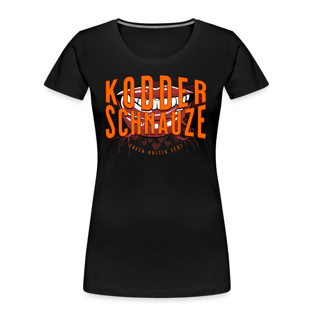 KODDERSCHNAUZE - Frauen Premium Bio T-Shirt - Schwarz