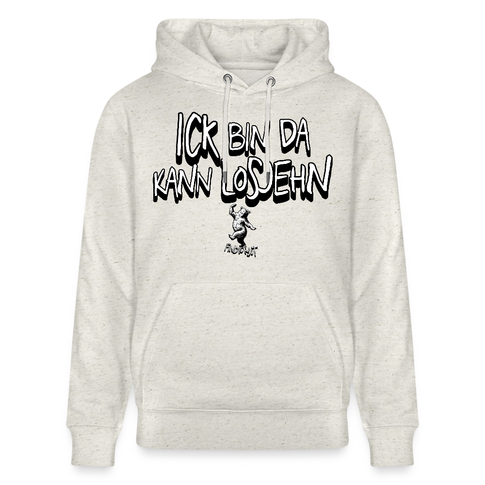 ICK BIN DA-Unisex Bio-Hoodie - Beige meliert