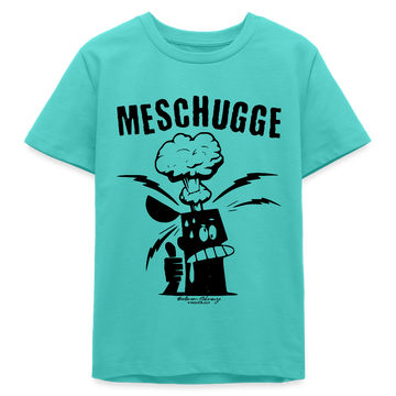 MESCHUGGE - Bio Teenager T-Shirt - Poolblau