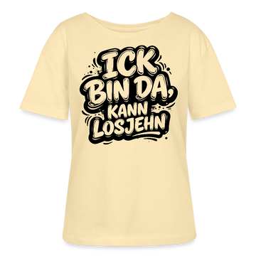 Berlin Shirt-BIN DA, KANN LOSJEHN-Rundhals Frauen Bio-T-Shirt - Creme
