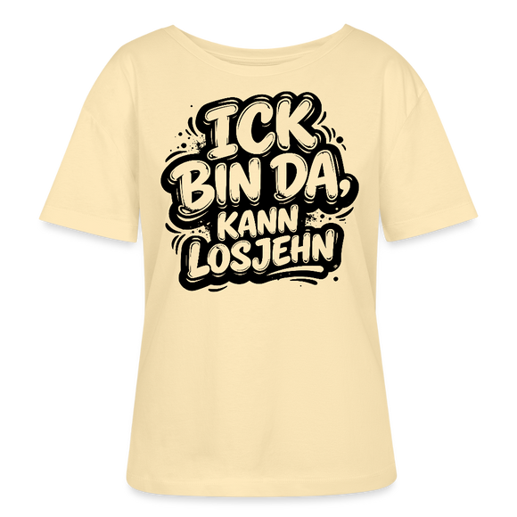 Berlin Shirt-BIN DA, KANN LOSJEHN-Rundhals Frauen Bio-T-Shirt - Creme