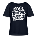 BIN DA, KANN LOSJEHN-Rundhals Frauen Bio-T-Shirt mit Berliner Schnauze - Navy