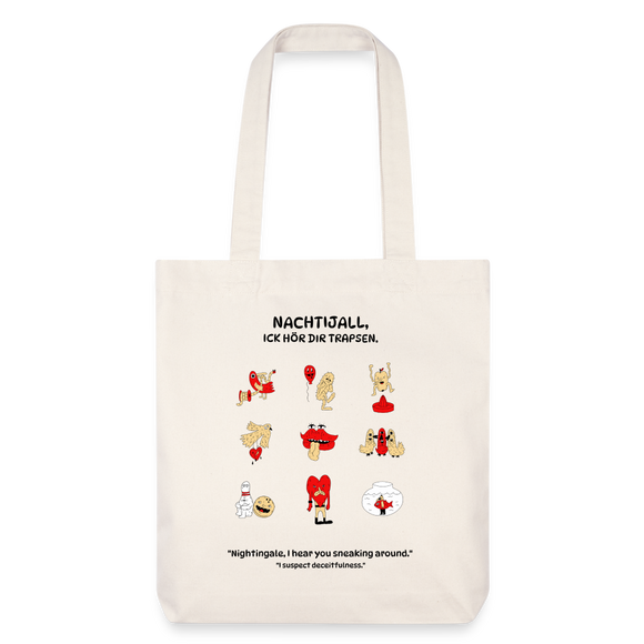 NACHTIJALL-recycelter Heavyweight Stoffbeutel - Naturweiß