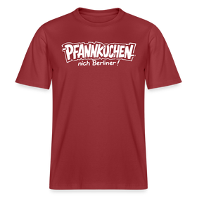 Berlin Shirt-PFANNKUCHEN NICH BERLINER!-RELAXED FIT Unisex bio T-Shirt - Erdrot