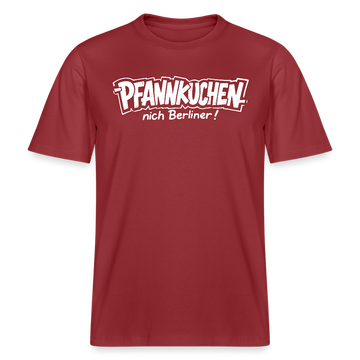 Berlin Shirt-PFANNKUCHEN NICH BERLINER!-RELAXED FIT Unisex bio T-Shirt - Erdrot